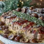 one-pan creamy dijon pork tenderloin - featured image