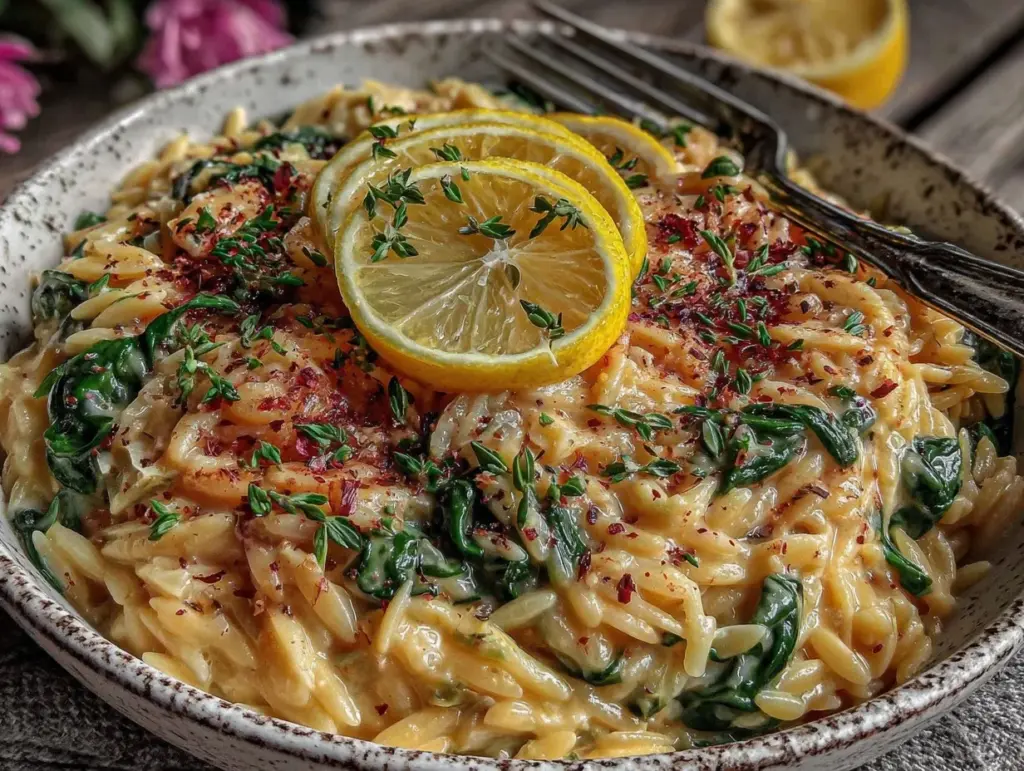 Home 1 one-pan garlic butter orzo - featured image