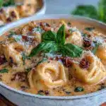 one-pot creamy sun-dried tomato tortellini soup - featured image