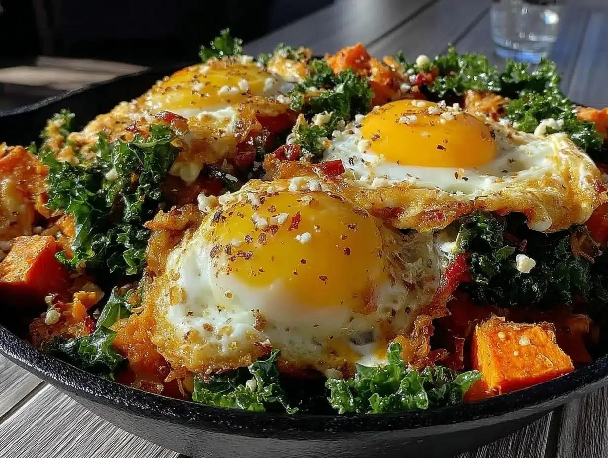 Paleo Sweet Potato Breakfast Hash with Eggs and Kale Easy Healthy Recipe for Quick Mornings 4 paleo sweet potato breakfast hash preparation steps