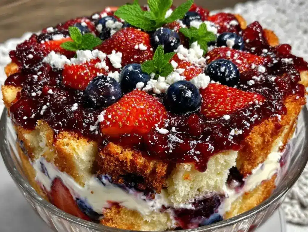 patriotic berry trifle - featured image
