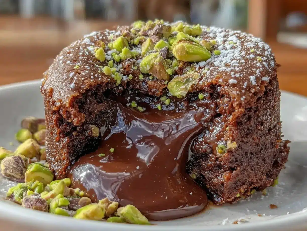 Pistachio Chocolate Lava Cakes Recipe with Tender Molten Centers Easy and Best 4 pistachio chocolate lava cakes preparation steps