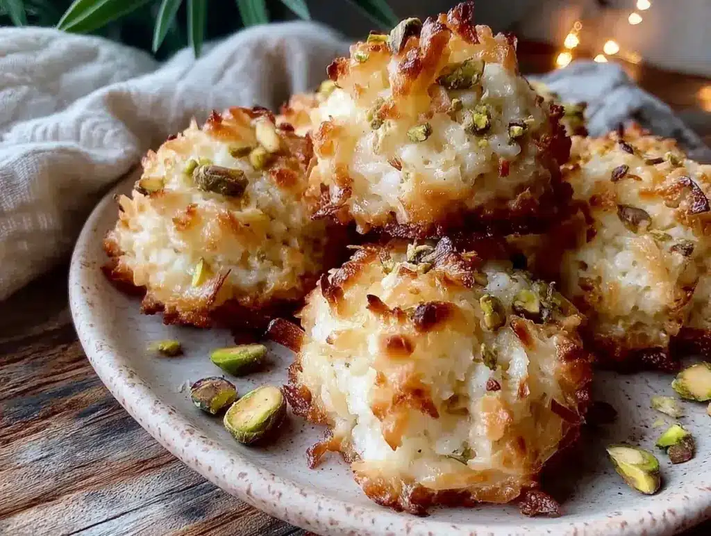 pistachio coconut macaroons - featured image