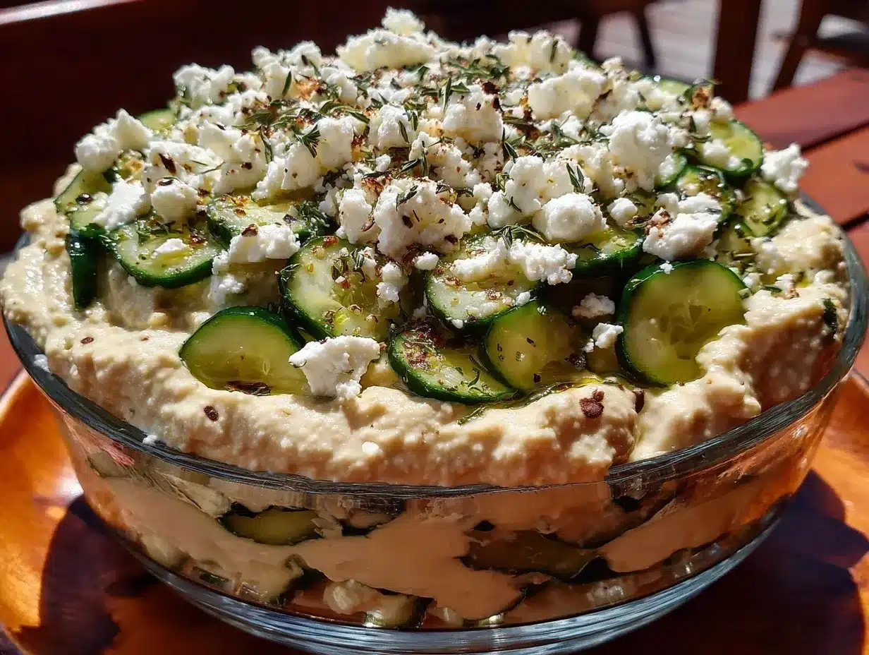 Poolside Greek Dip with Hummus Recipe Ready in 10 Minutes Easy and Delicious 4 Poolside Greek Dip with Hummus preparation steps