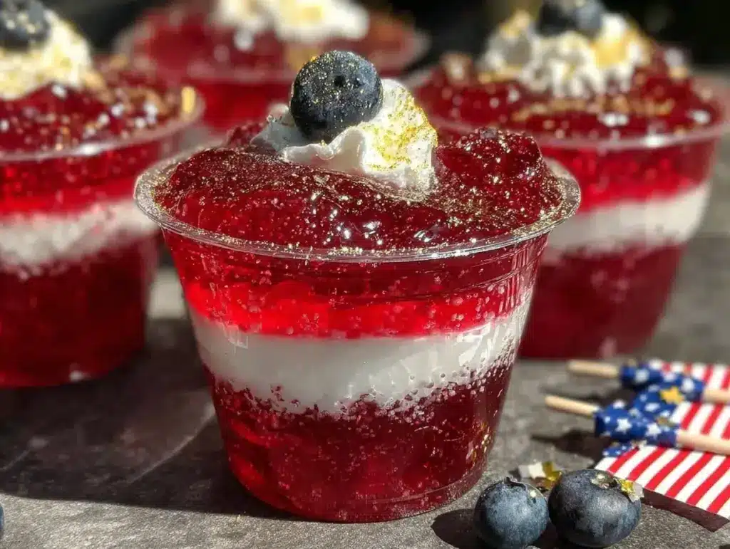 Red White and Blue Layered Jello Cups - featured image
