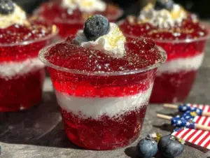 Home 6 Red White and Blue Layered Jello Cups - featured image