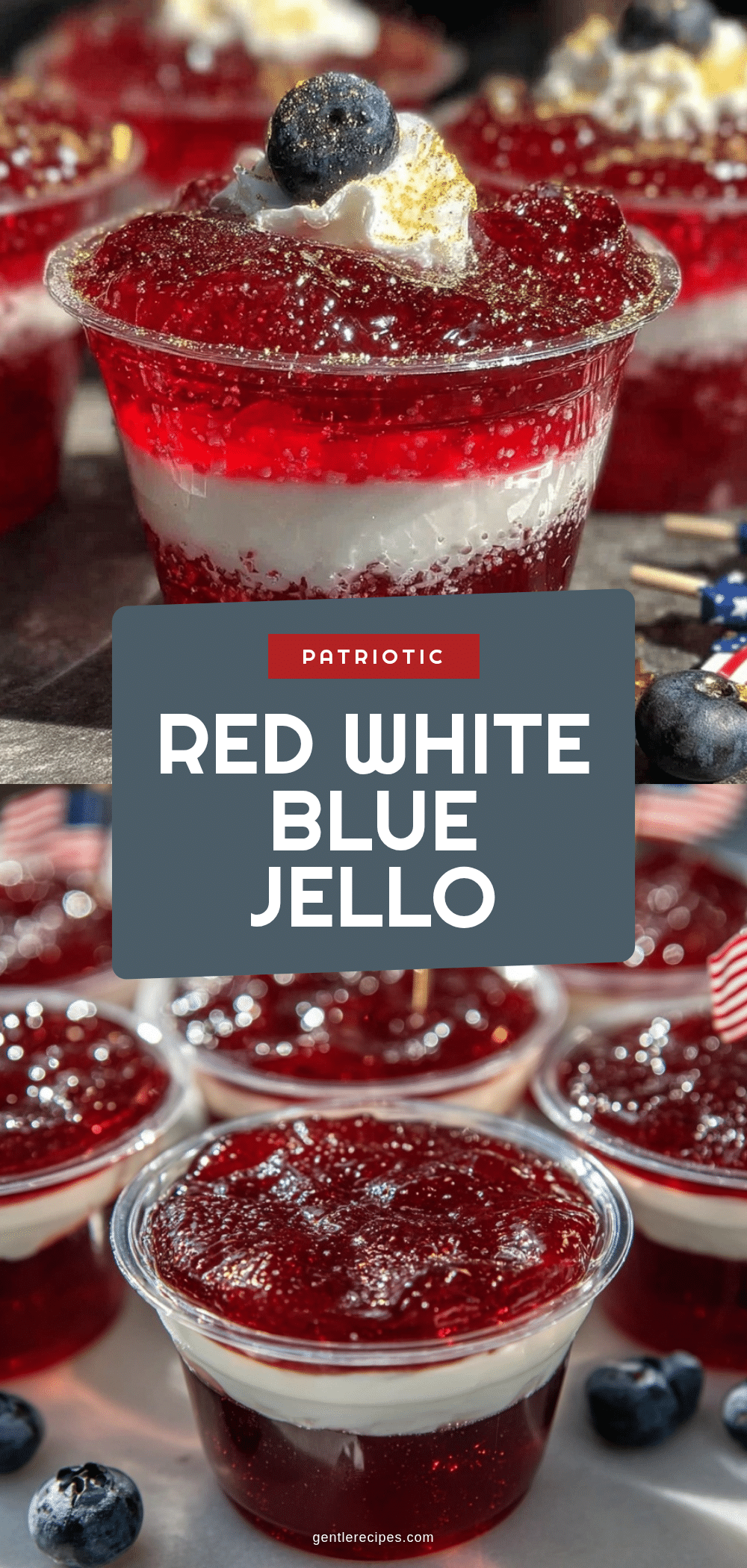 Red White and Blue Layered Jello Cups Easy No-Bake Dessert Recipe 5 Red White and Blue Layered Jello Cups recipe