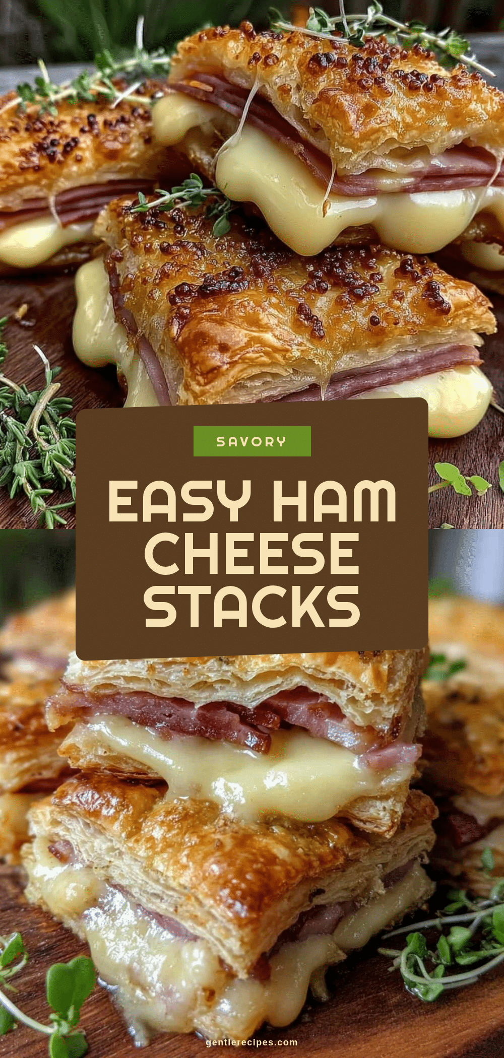 Savory Ham & Cheese Puff Pastry Stacks Easy Flaky Layer Recipe 5 savory ham cheese puff pastry stacks recipe