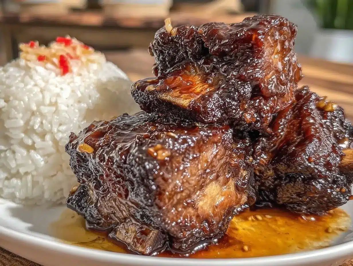 Slow Cooker Korean BBQ Beef Short Ribs Recipe Easy Tender Juicy Meal 4 slow cooker korean bbq beef short ribs preparation steps