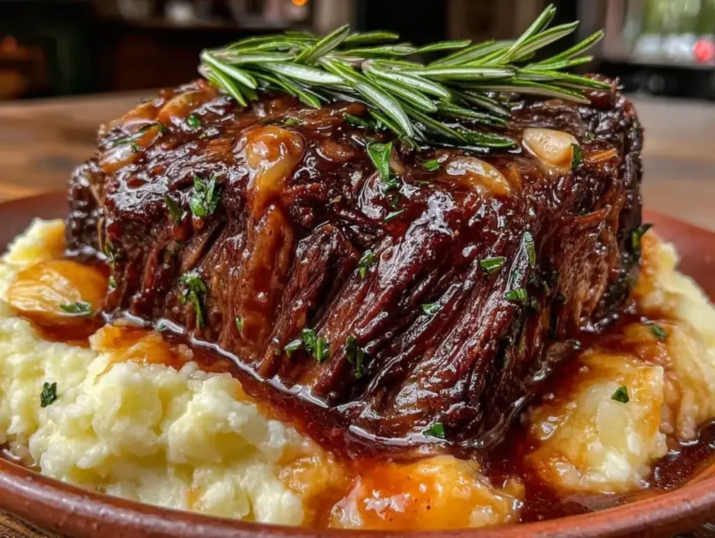 slow cooker lamb shoulder recipe - featured image