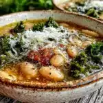 slow cooker white bean and kale soup - featured image