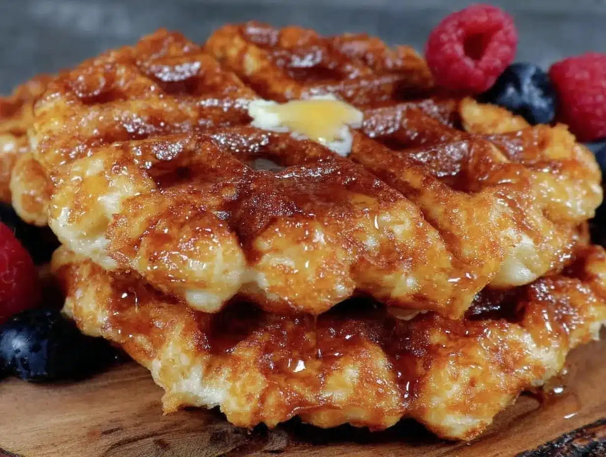 Homemade Sourdough Discard Waffles Recipe with Crispy Edges Perfect for Breakfast 4 sourdough discard waffles preparation steps