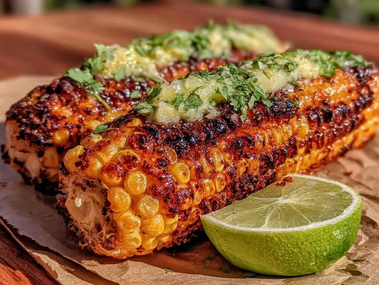 Spicy Chipotle Grilled Corn on the Cob Recipe with Easy Lime Butter 4 spicy chipotle grilled corn on the cob preparation steps