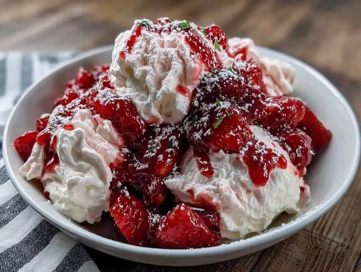Strawberry Crackle Salad Recipe Easy Creamy Texture Ready in 15 Minutes 4 strawberry crackle salad preparation steps