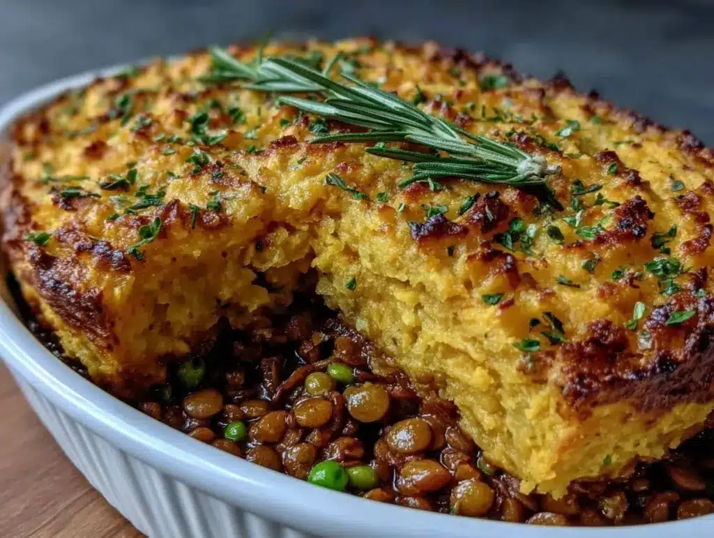 vegan lentil and sweet potato shepherds pie - featured image