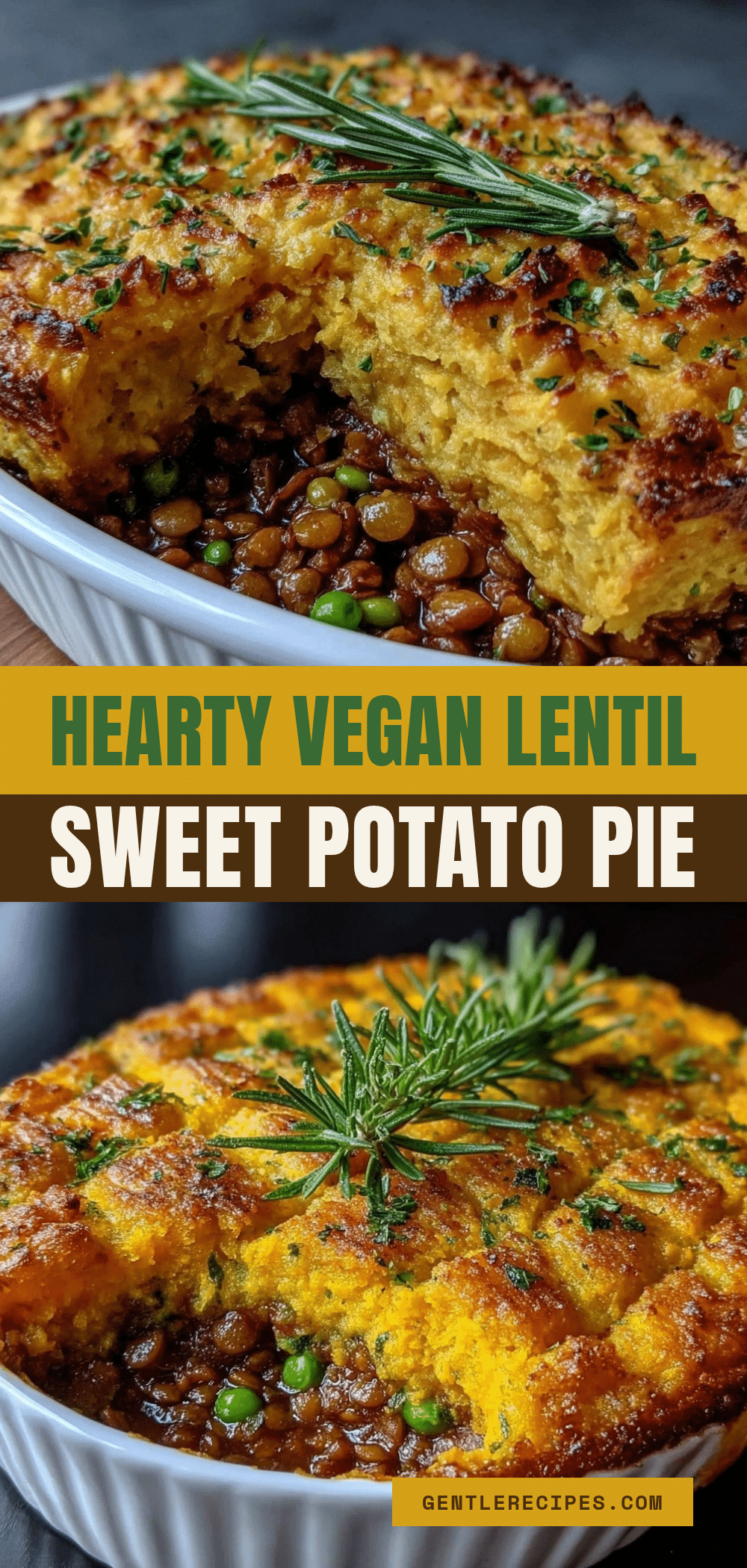 Vegan Lentil and Sweet Potato Shepherds Pie Easy Homemade Recipe with Herbed Crust 5 vegan lentil and sweet potato shepherds pie recipe