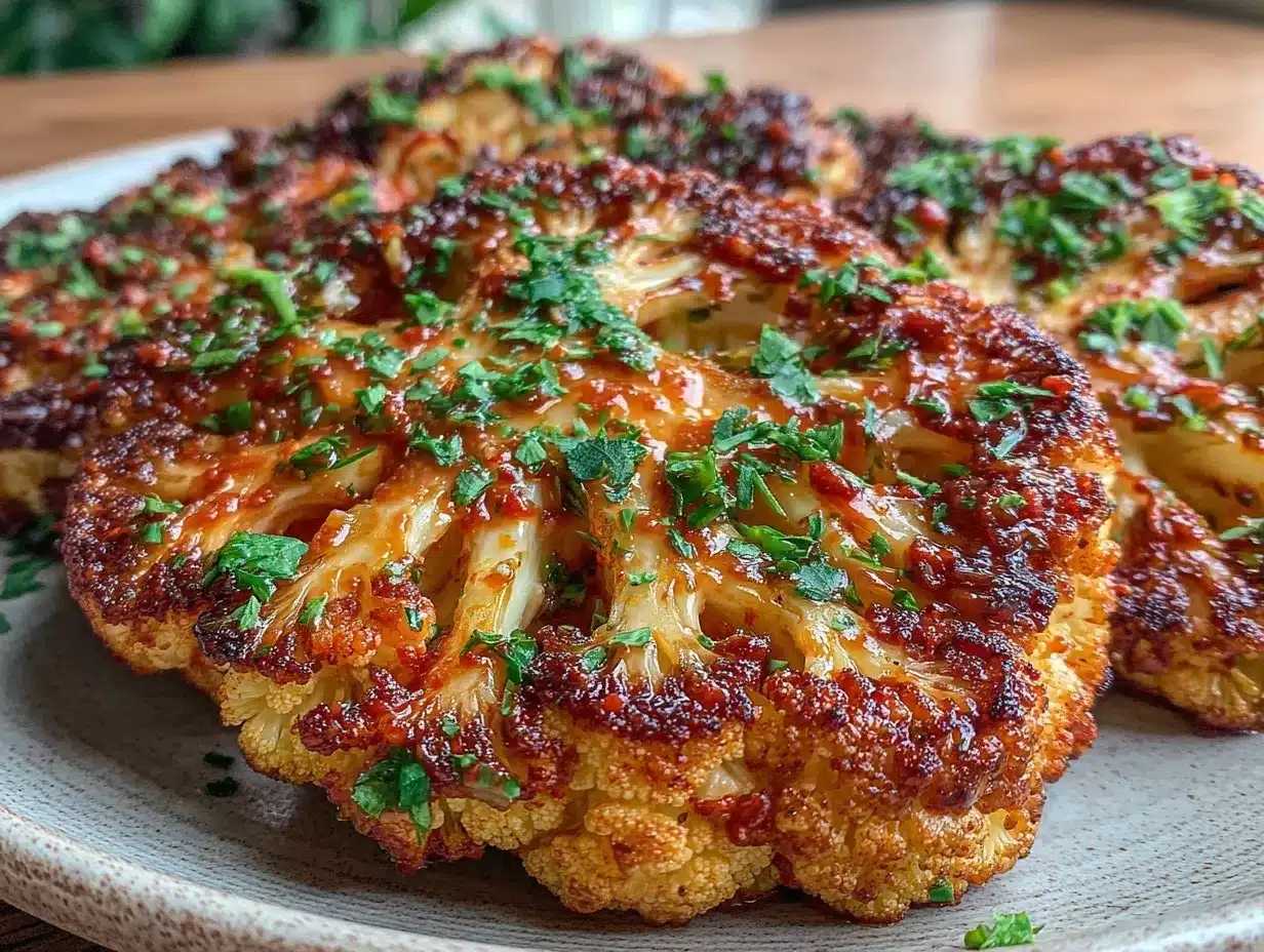Vegan Smoky Roasted Cauliflower Steaks Recipe Easy Crispy Texture 4 vegan smoky roasted cauliflower steaks preparation steps