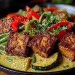 vegan Thai green curry with crispy tofu - featured image
