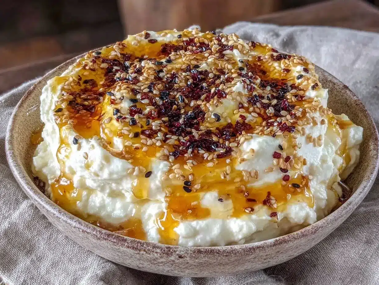 Whipped Feta Dip with Hot Honey Easy Recipe for Snack Lovers 4 whipped feta dip preparation steps