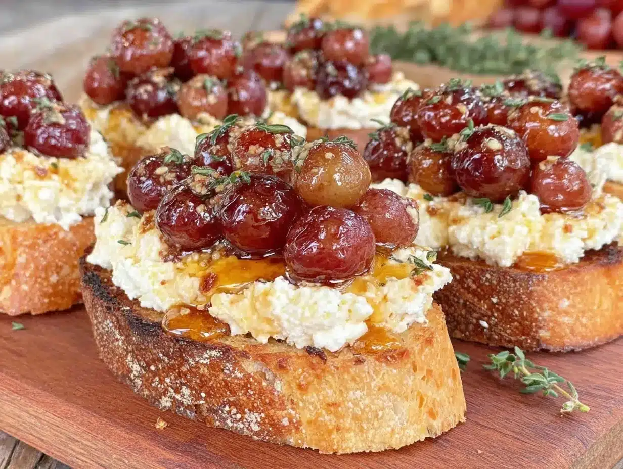Whipped Ricotta Toast with Roasted Grapes and Honey Easy Recipe 4 whipped ricotta toast preparation steps