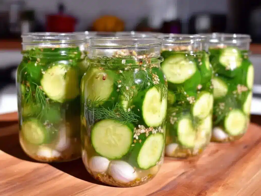canning dill pickles with garlic - featured image