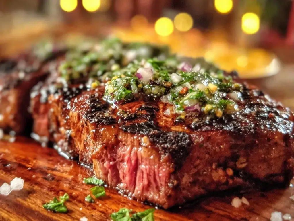 Home 2 cast iron cowboy steak with chimichurri - featured image