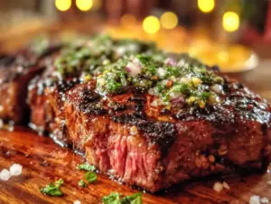 Home 5 cast iron cowboy steak with chimichurri - featured image