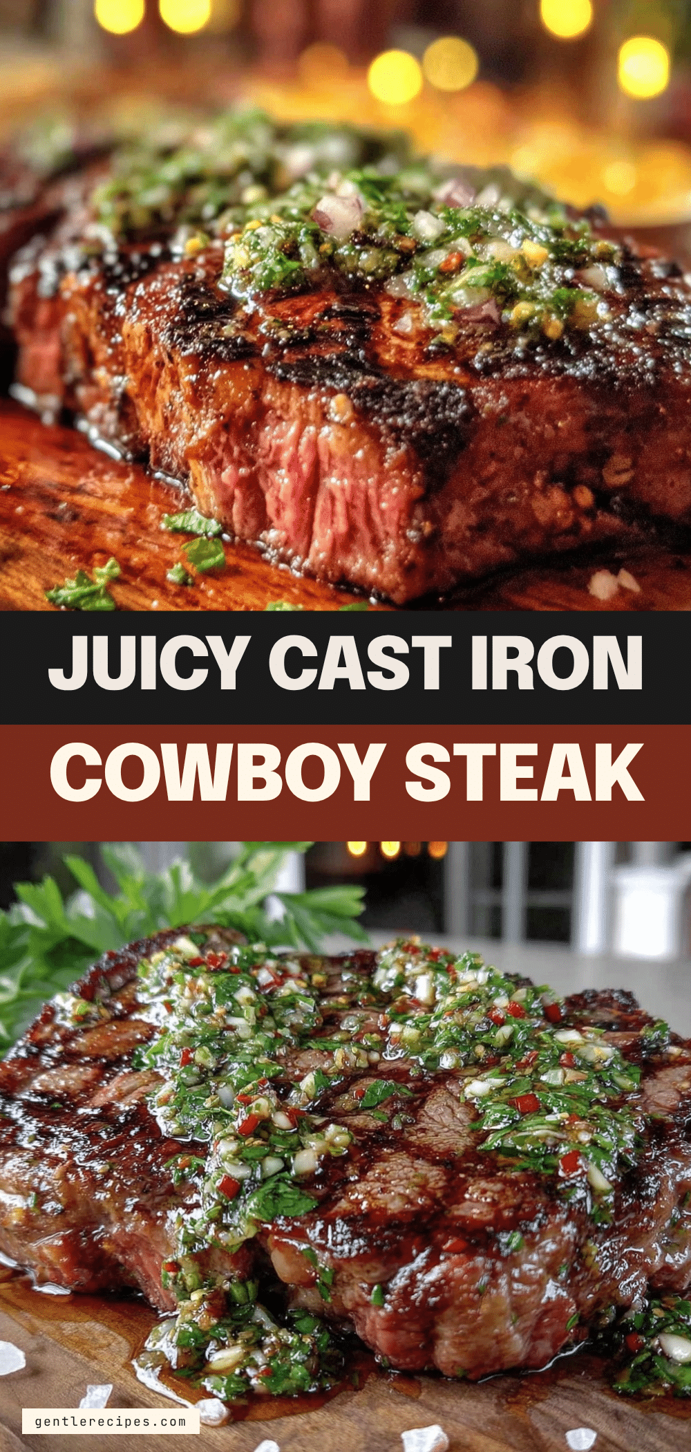Cast Iron Cowboy Steak with Chimichurri Recipe Ready in 30 Minutes 5 cast iron cowboy steak with chimichurri recipe