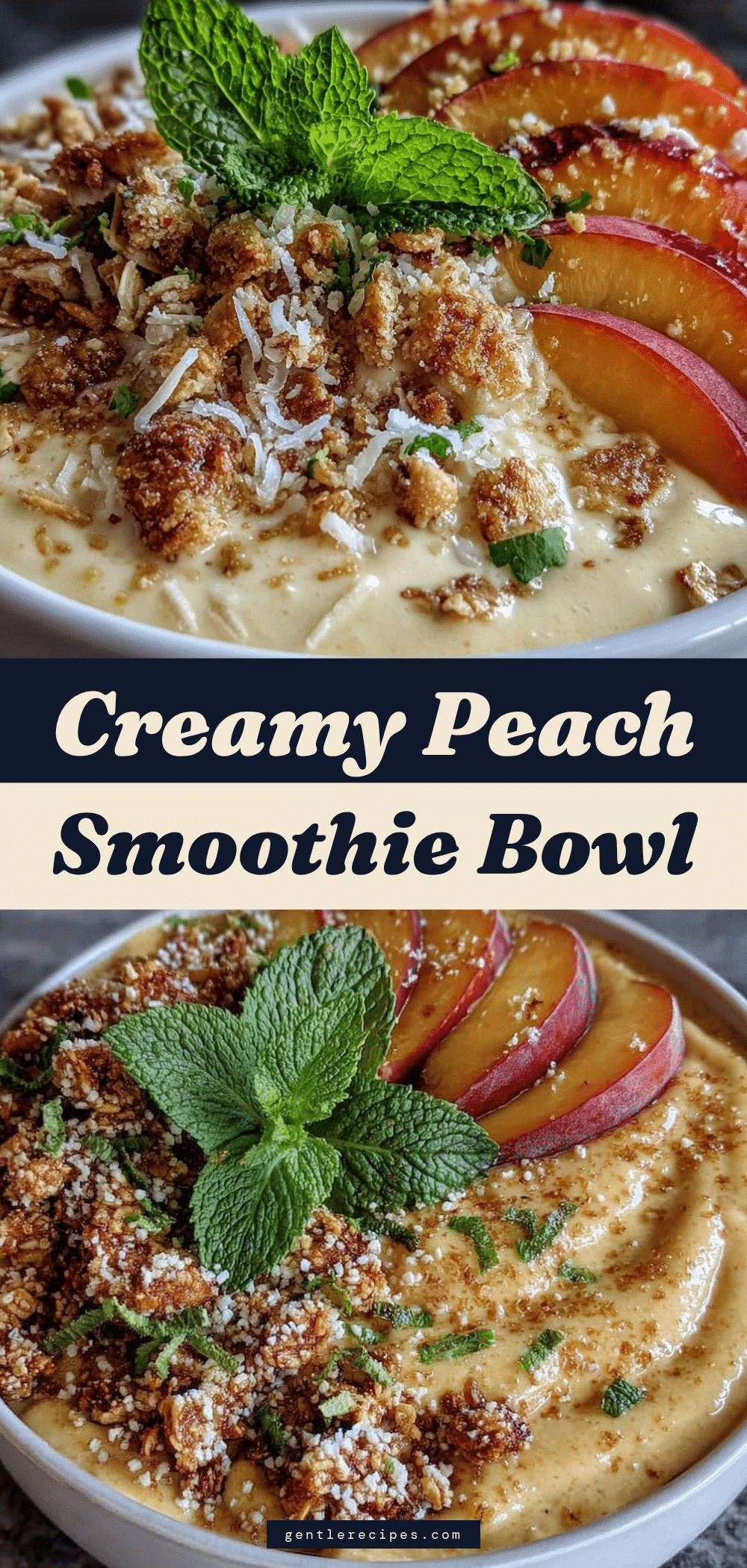 Creamy Peach Smoothie Bowl Recipe with Granola Ready in 10 Minutes 5 creamy peach smoothie bowl recipe