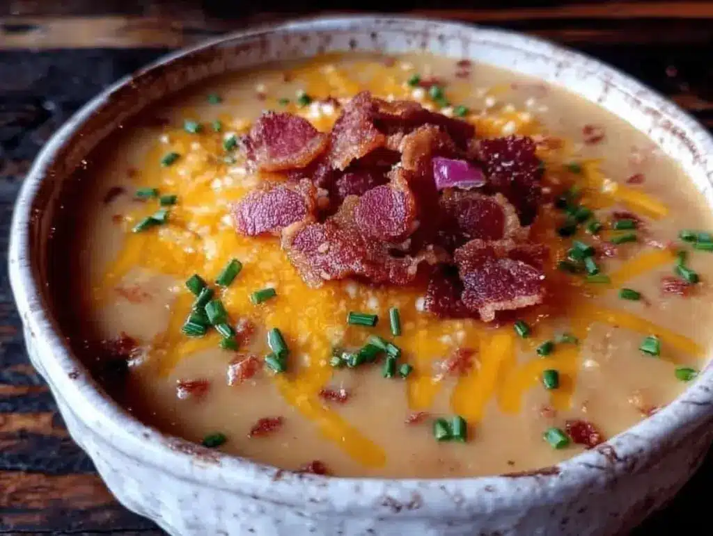 Home 1 creamy potato soup with crispy bacon - featured image