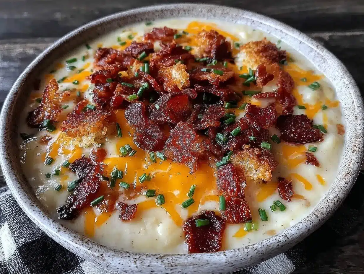Creamy Potato Soup with Crispy Bacon Easy Recipe Ready in 30 Minutes 4 creamy potato soup with crispy bacon preparation steps