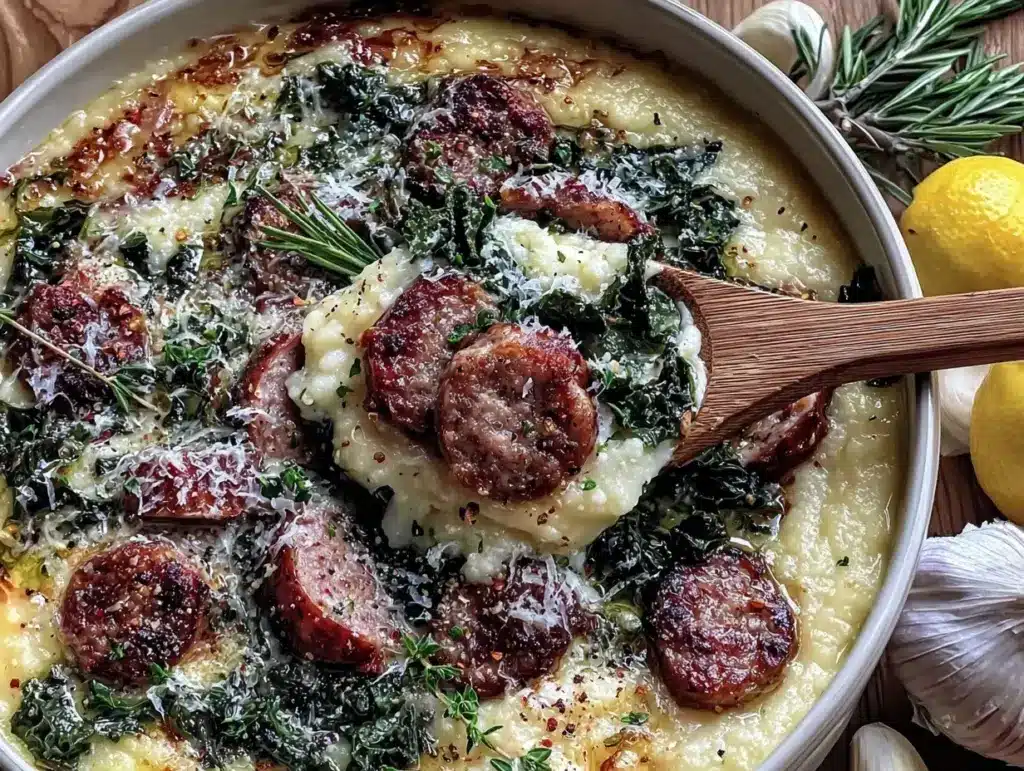 creamy Tuscan white bean soup with sausage - featured image