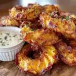 crispy air fryer banana pepper rings - featured image