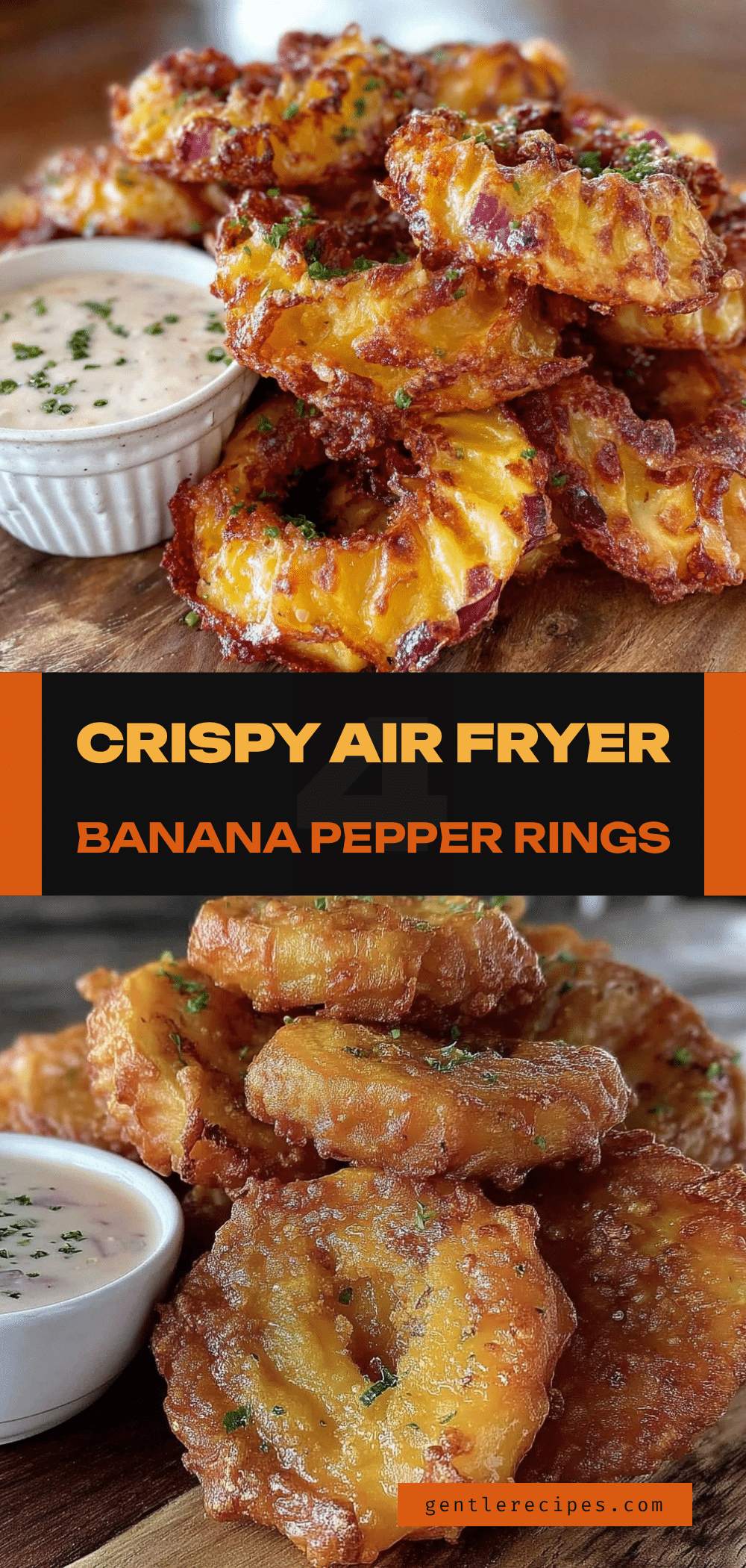 Crispy Air Fryer Banana Pepper Rings Recipe with Easy Herb Ranch Dip 5 crispy air fryer banana pepper rings recipe