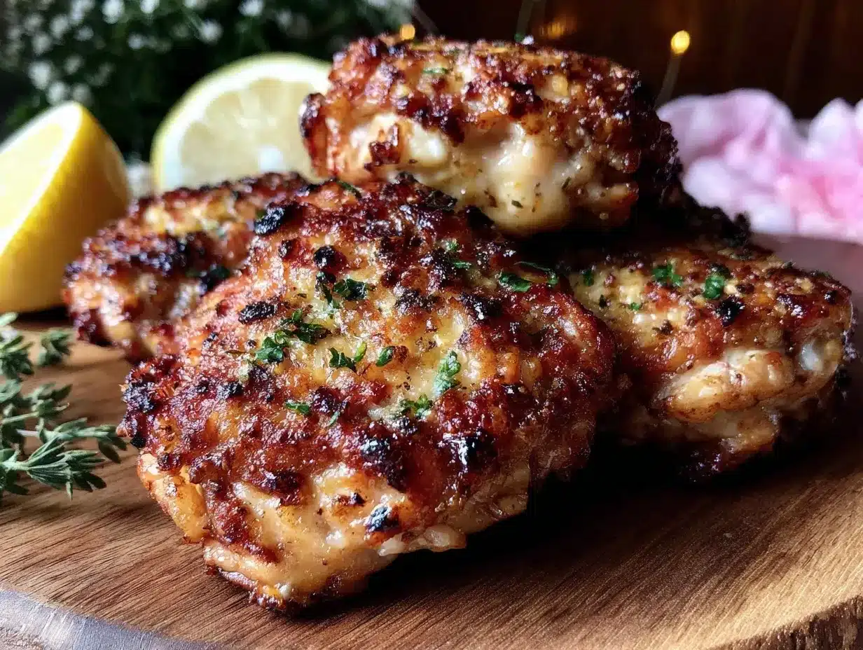 Crispy Lemon Garlic Chicken Thighs Recipe Easy 30-Minute Dinner 4 crispy lemon garlic chicken thighs preparation steps
