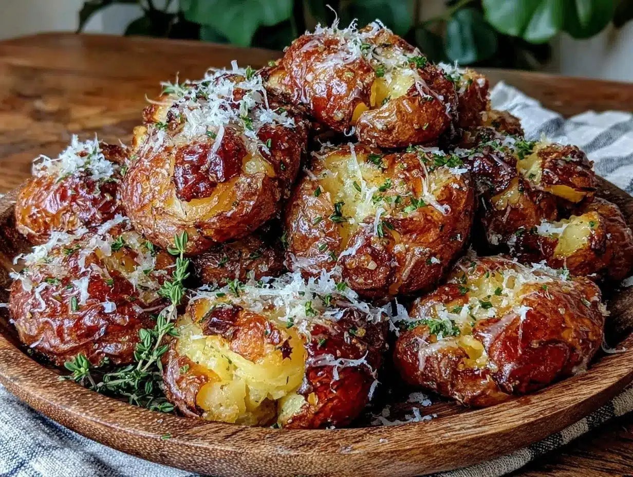 Crispy Smashed Potatoes with Garlic Herb Butter Easy 30-Minute Recipe 4 crispy smashed potatoes preparation steps