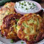 crispy zucchini fritters - featured image