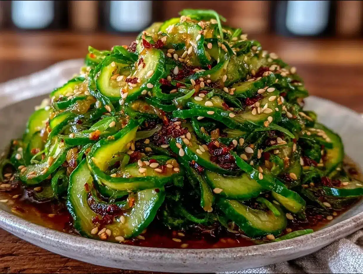 Cucumber Salad with Sesame Dressing Recipe Ready in 15 Minutes Easy and Refreshing 4 cucumber salad with sesame dressing preparation steps
