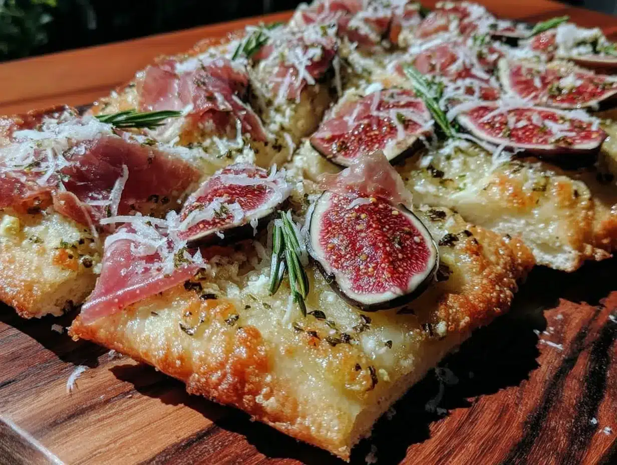 Fig and Prosciutto Flatbread with Gorgonzola Easy Recipe Ready in 30 Minutes 4 fig and prosciutto flatbread preparation steps
