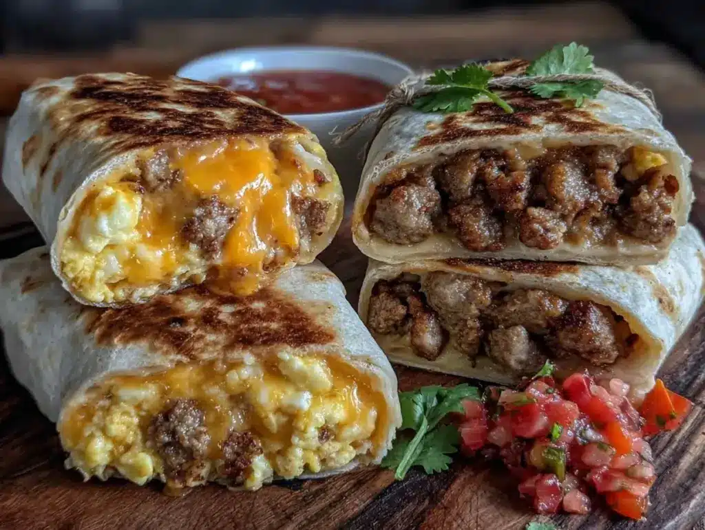 Home 3 freezer-friendly breakfast burritos with sausage - featured image