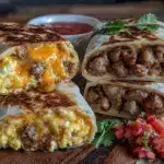 freezer-friendly breakfast burritos with sausage - featured image