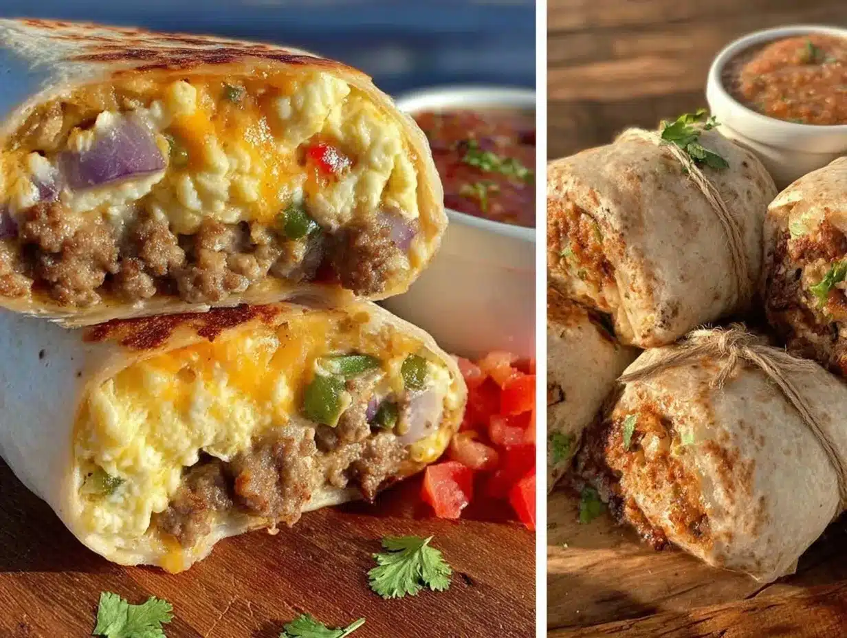 Freezer-Friendly Breakfast Burritos with Sausage Easy 20-Minute Recipe 4 freezer-friendly breakfast burritos with sausage preparation steps