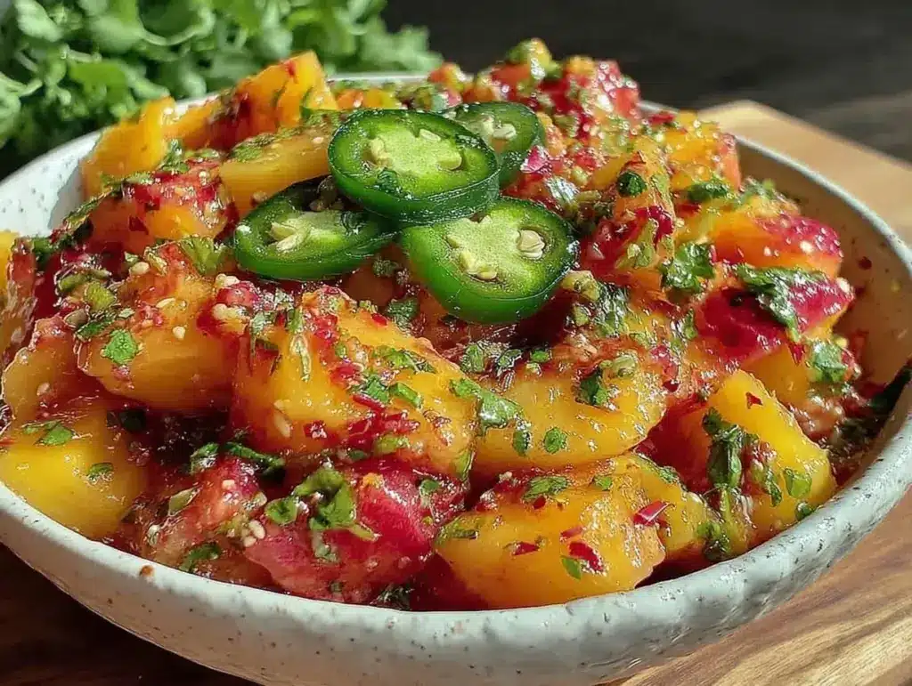 Home 2 fresh peach salsa - featured image