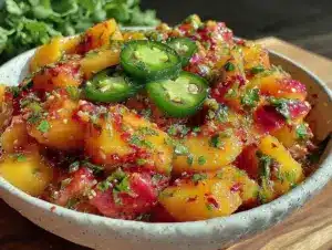 Home 5 fresh peach salsa - featured image
