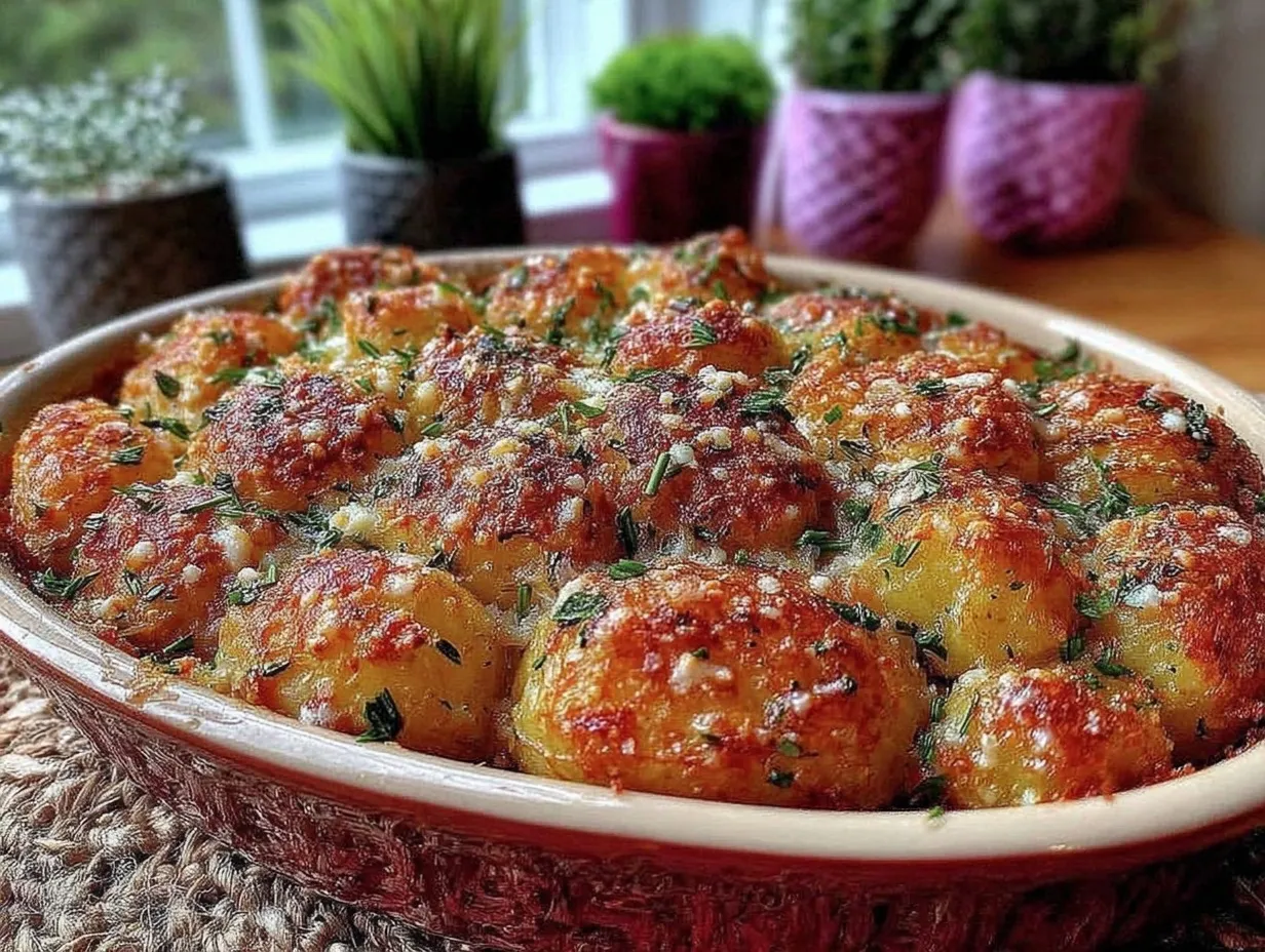 Garlic Herb Roasted Potatoes with Crispy Parmesan Crust Recipe Easy and Perfect 4 garlic herb roasted potatoes preparation steps