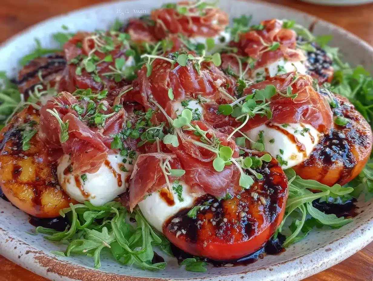 Grilled Peach Salad with Burrata Easy Fresh Summer Recipe for 2024 4 grilled peach salad with burrata preparation steps