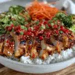 healthy chicken and rice bowl - featured image