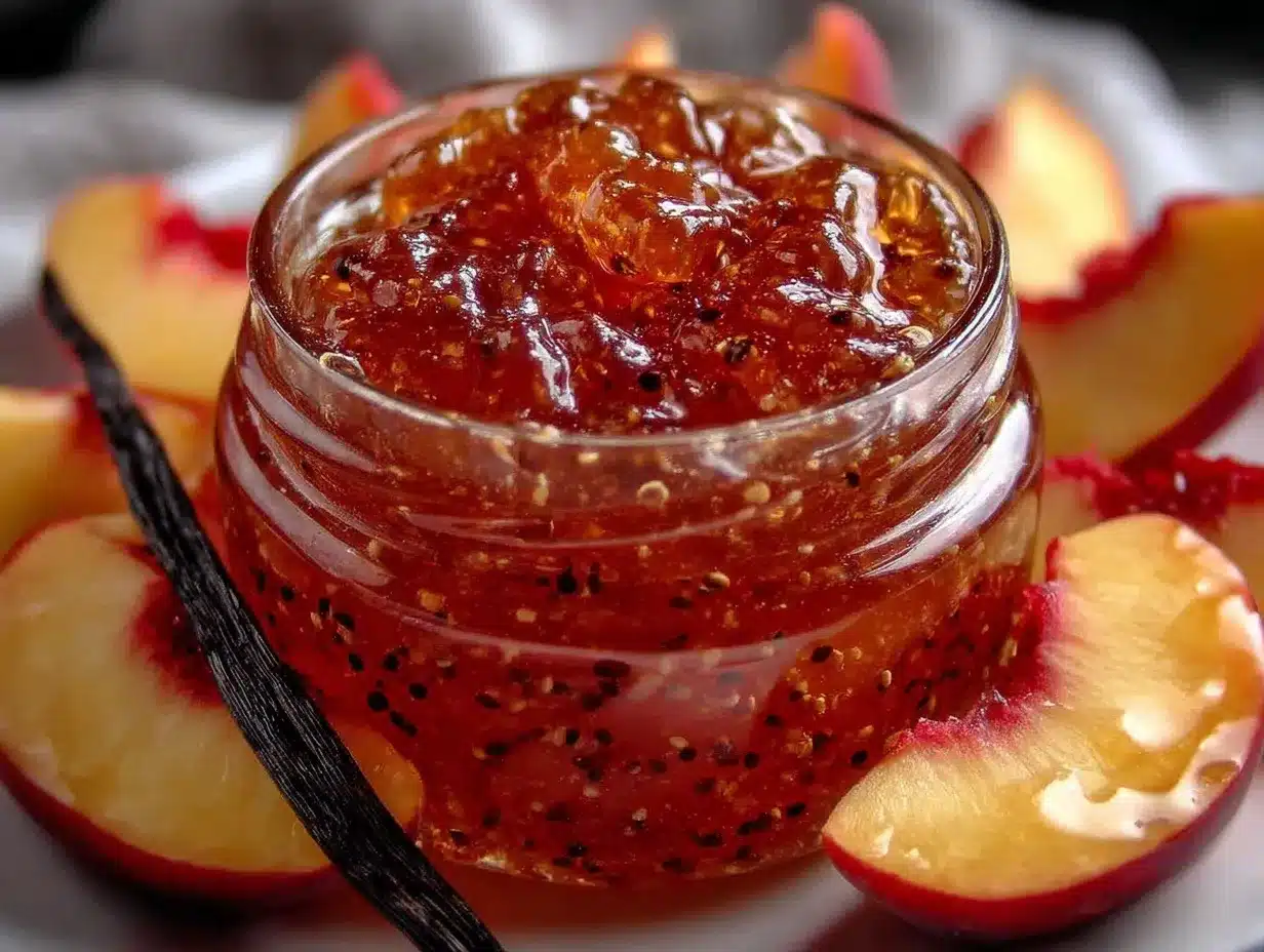 Homemade Peach Jam with Vanilla Bean Easy Recipe for Sweet Flavor 4 homemade peach jam preparation steps