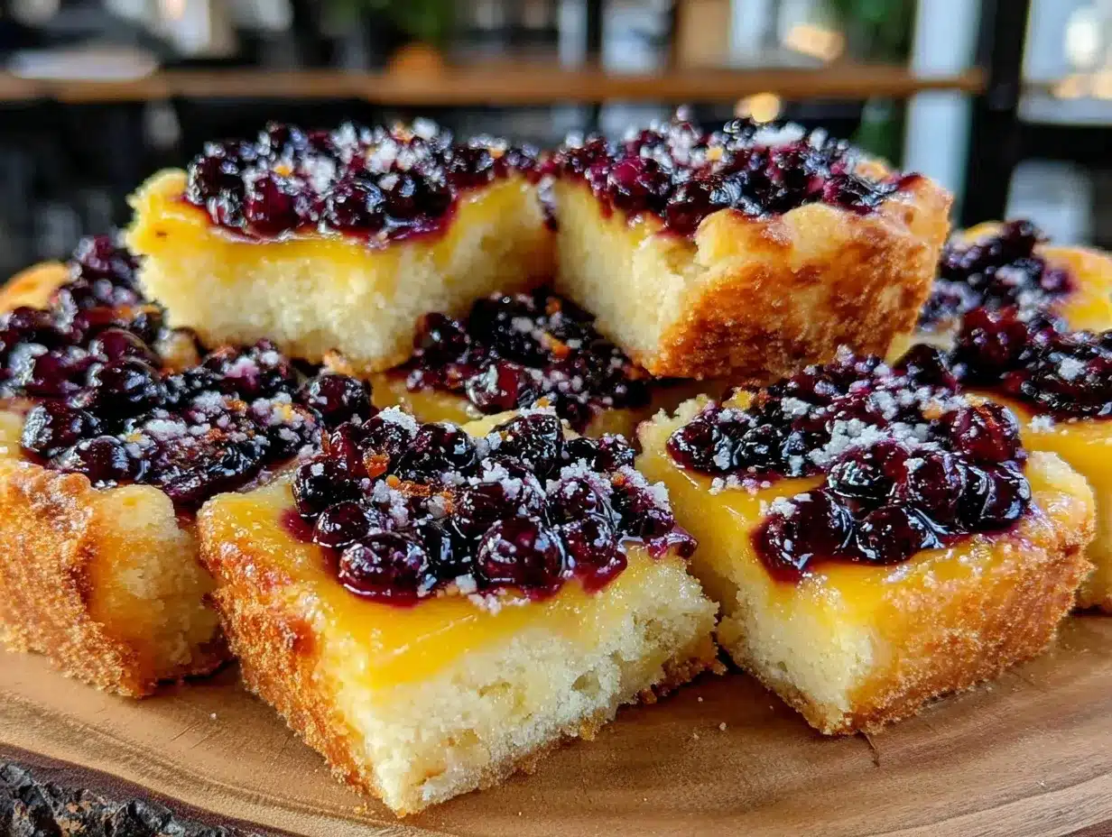 Huckleberry Lemon Bars Recipe Easy Homemade Tangy Shortbread Treat 4 huckleberry lemon bars preparation steps
