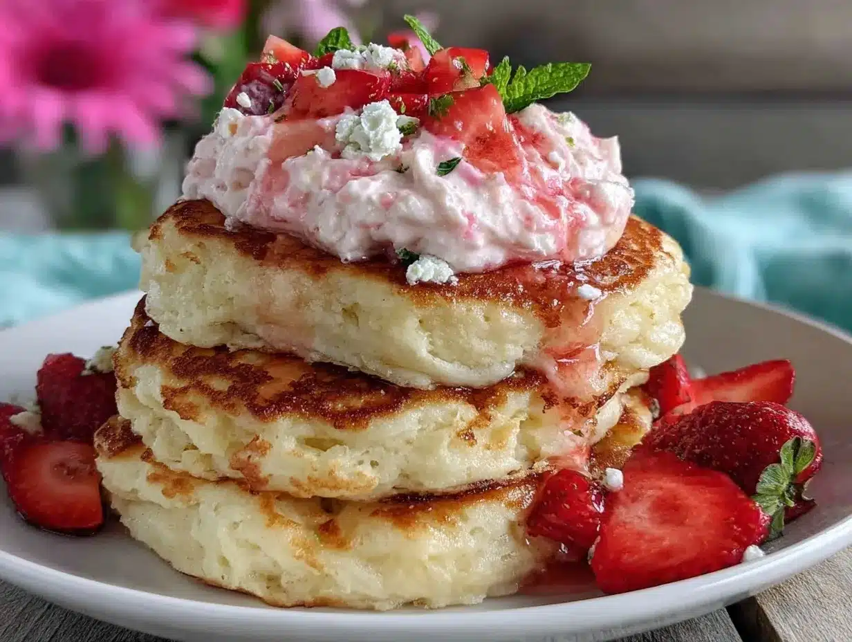 Japanese Soufflé Pancakes Recipe Easy Fluffy Breakfast with Strawberry Cream 4 Japanese soufflé pancakes preparation steps